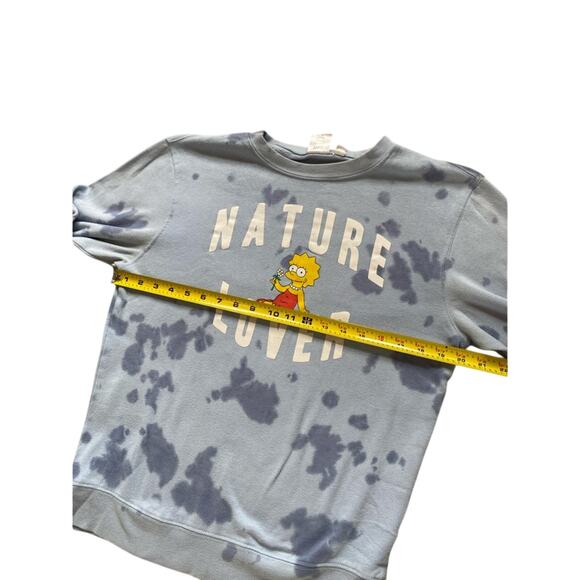 The Simpson’s Sweater Womens S/M Small Medium Casual Blue Tie Dye Nature Lover - Picture 5 of 12